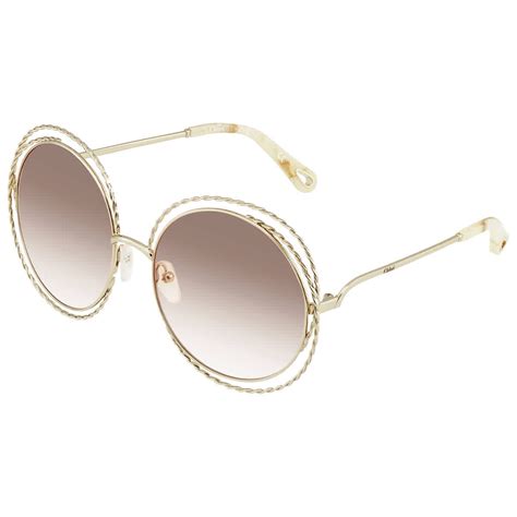 Chloe Peach Round Ladies Sunglasses CE114ST 724 58